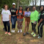 Group planting a small tree together